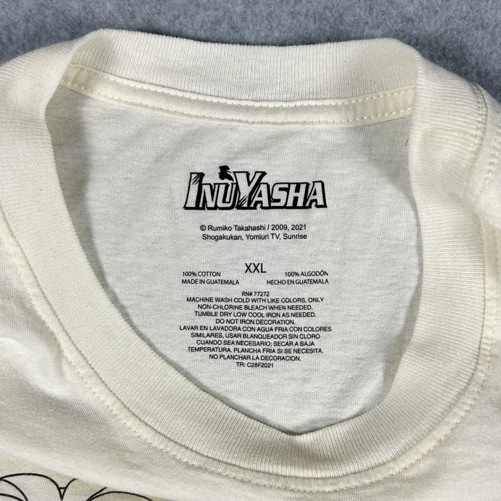Inuyasha Anime Graphic T Shirt XXL Cream Manga Kagome Y2K Tee - Picture 2 of 6